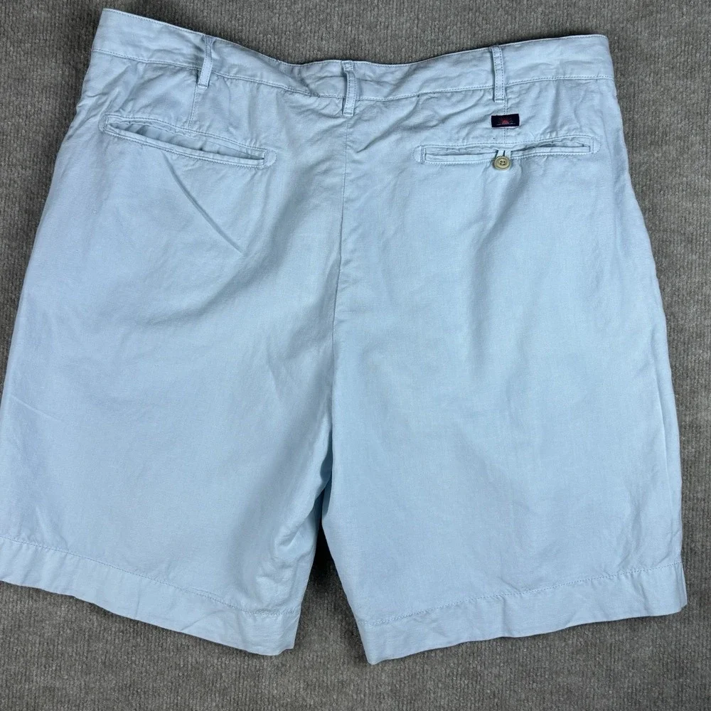 Faherty Brand Men's Light Blue Linen Blend Chino Shorts Size 36 Casual Beach